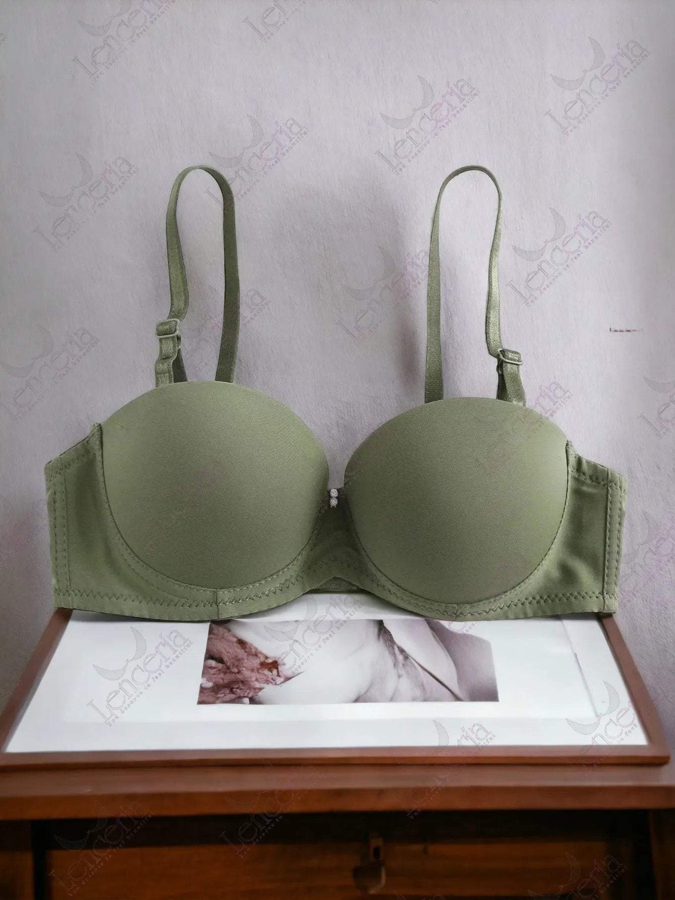 Cheriee everyday essentials adjustable Army Green padded pushup bra - very comfortable (c30)