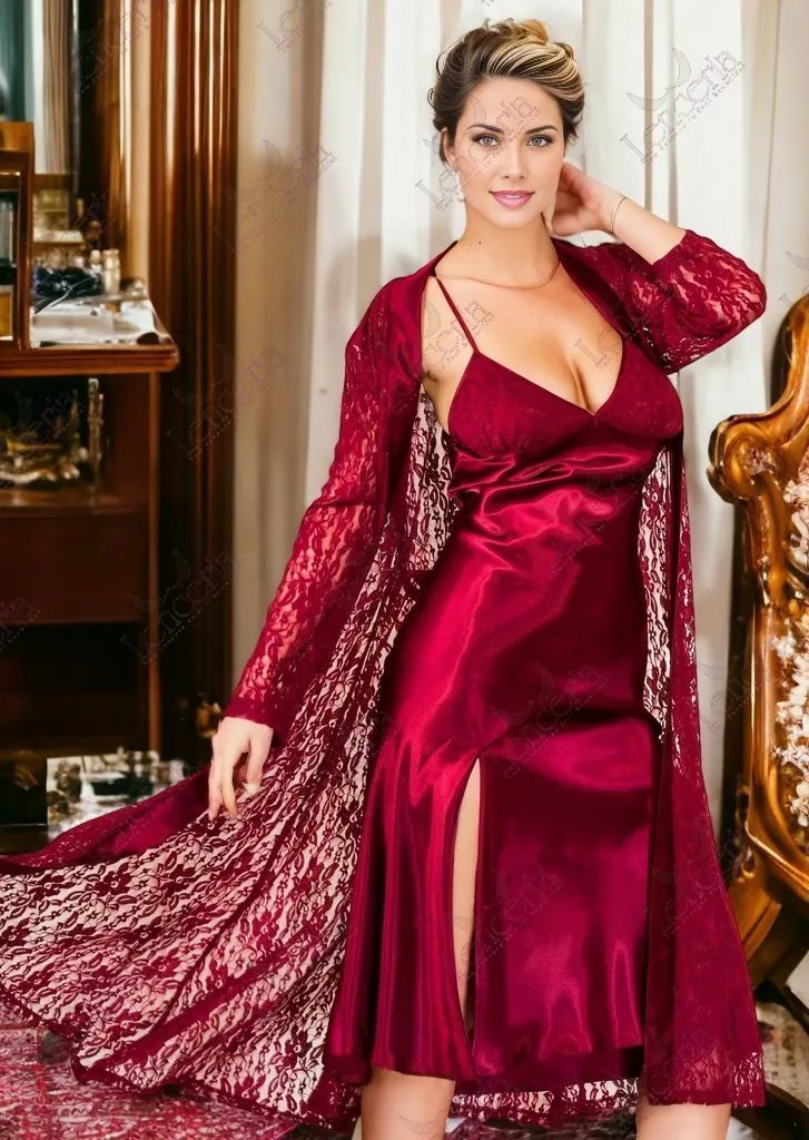 Bridal Nighty Beautiful Night Dresses For Ladies Seta Italian Silk Two Piece Bridal Set Extremely Luxurious ( Bridal Nighty Beautiful Night Dresses For Ladies Seta Italian Silk Two Piece Bridal Set Extremely Luxurious (