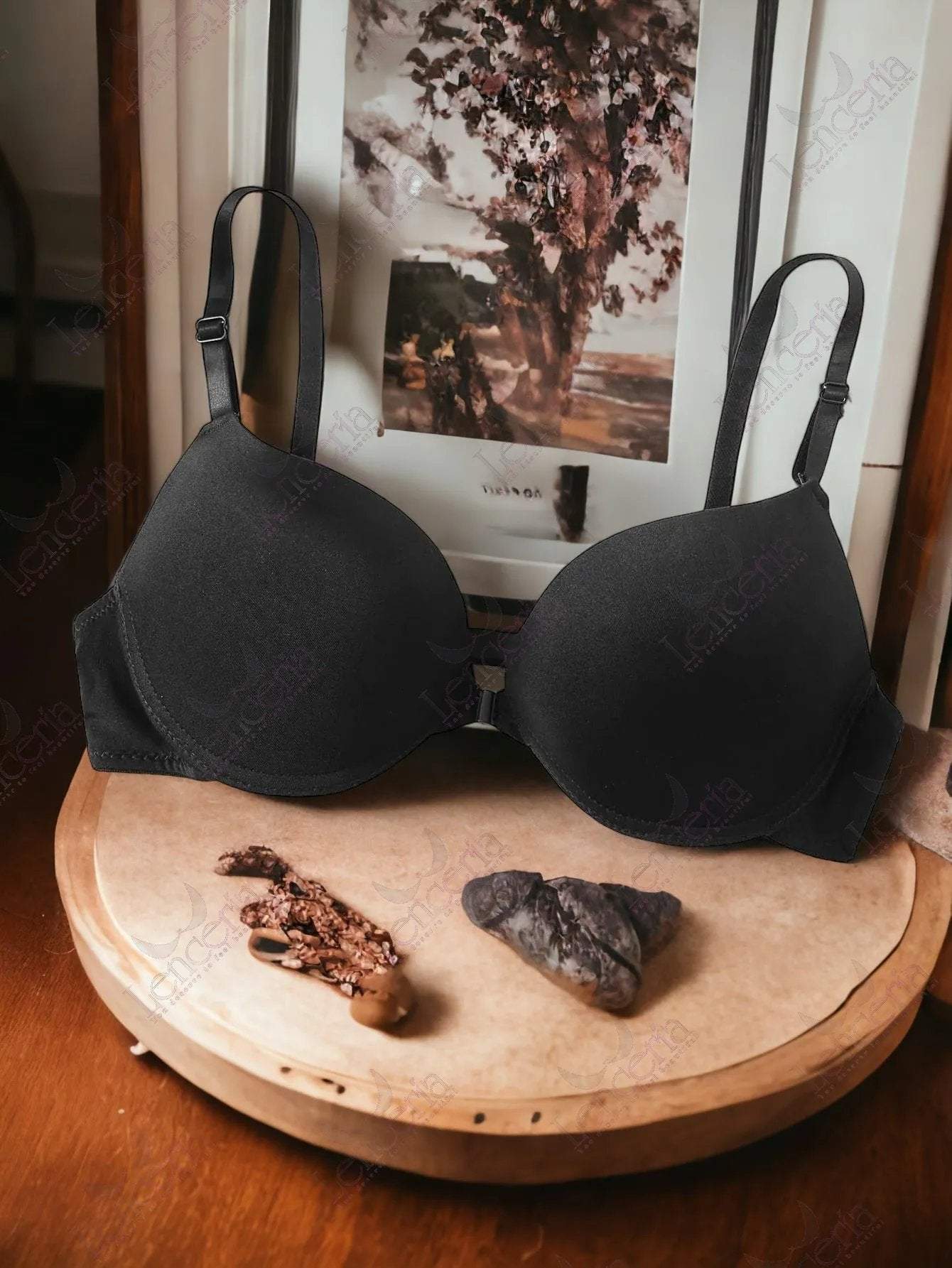 Cheriee everyday essentials Black plunge pushup bra - extremely comfortable (c60)