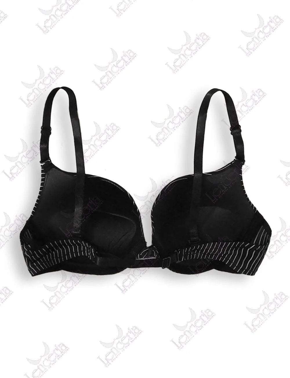 Cheriee everyday essentials lightly padded black stripe bra - extremely cute (c48)