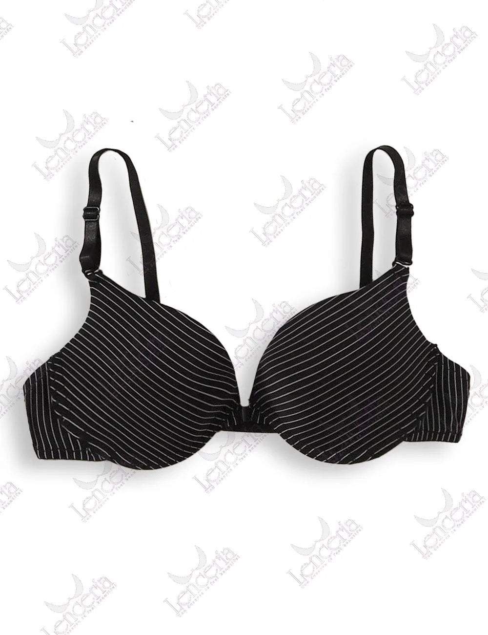 Cheriee everyday essentials lightly padded black stripe bra - extremely cute (c48)